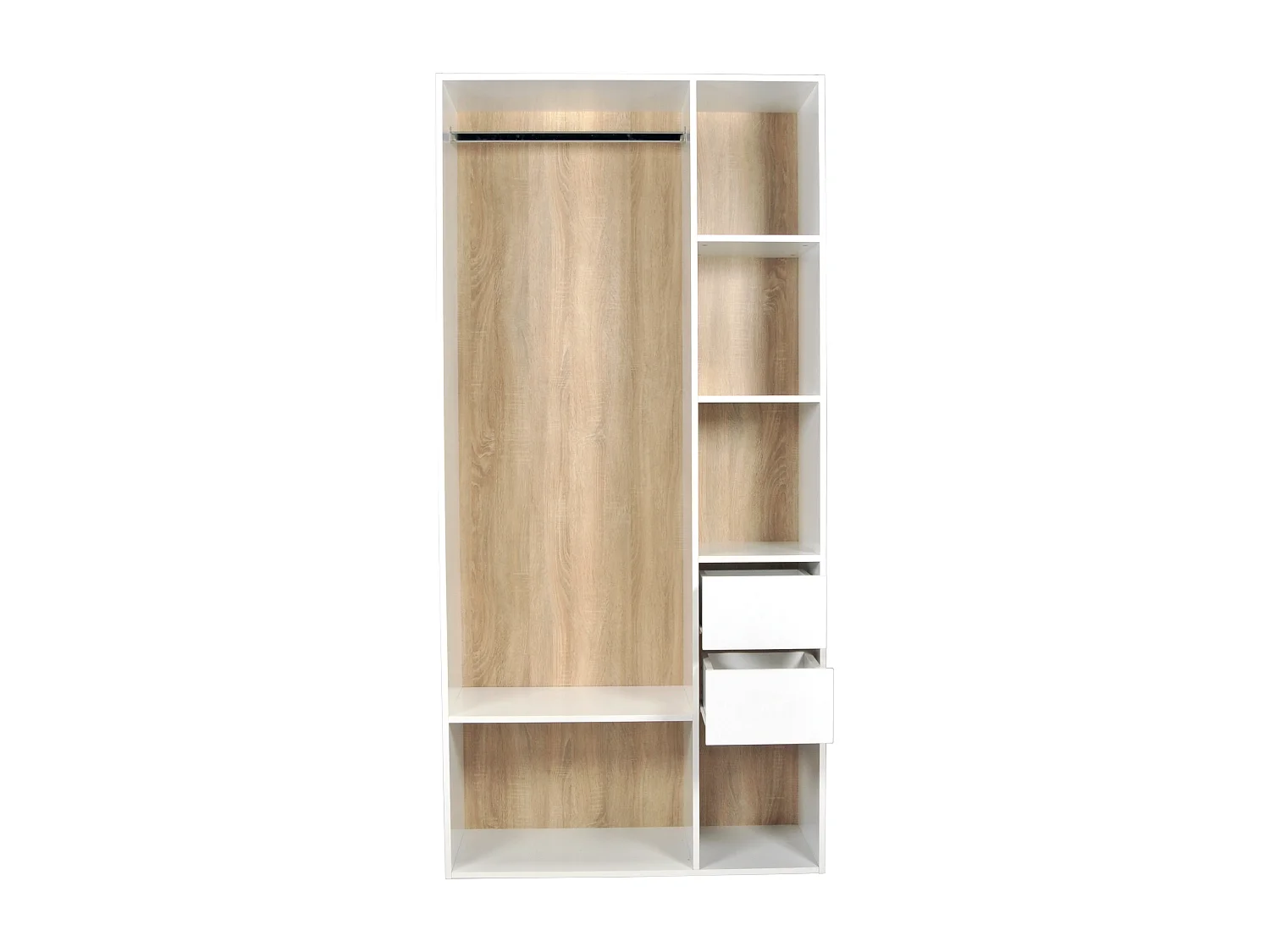 Garderob - L98 cm - Vit och naturell - TAMOKA