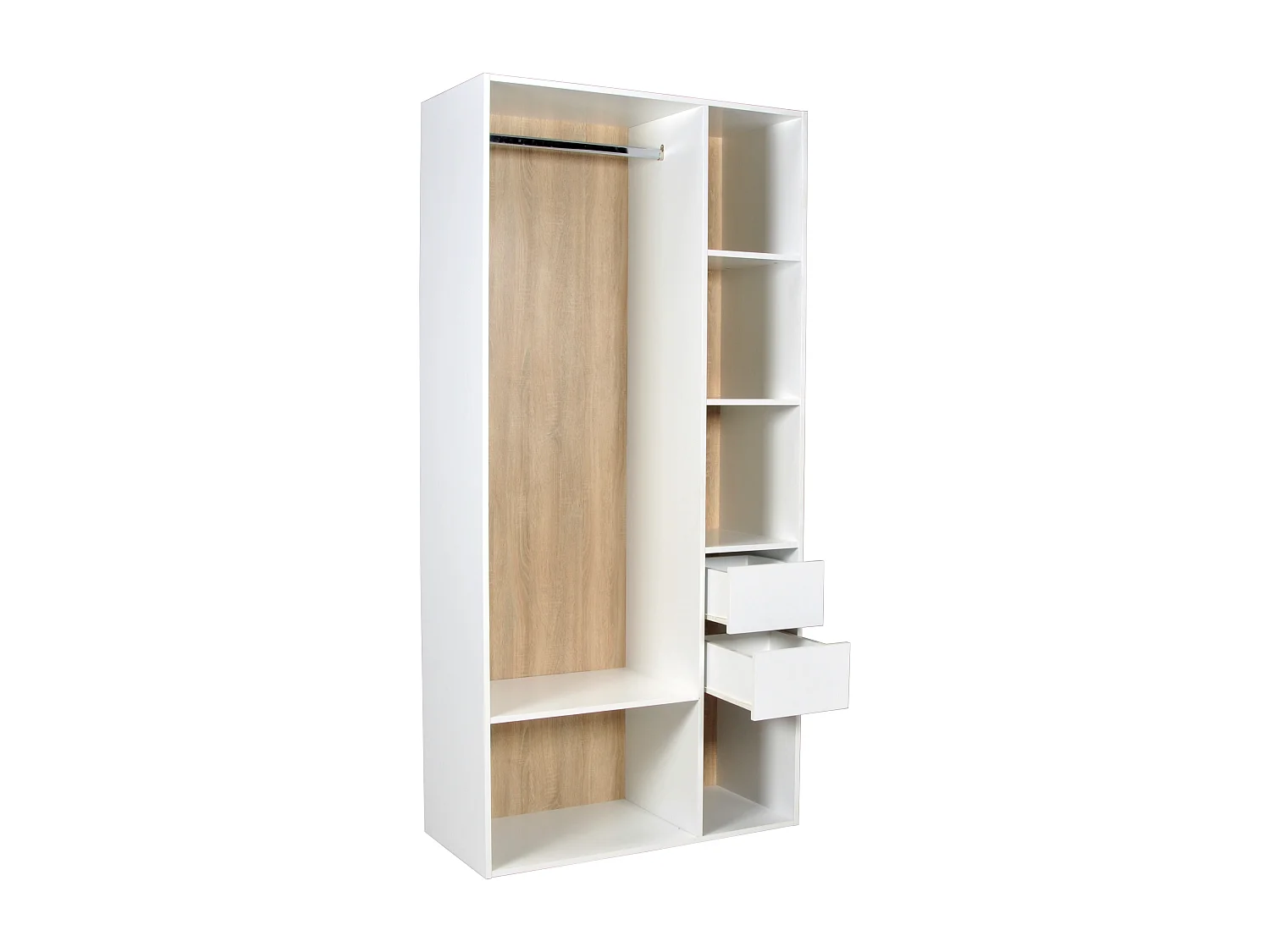 Garderob - L98 cm - Vit och naturell - TAMOKA