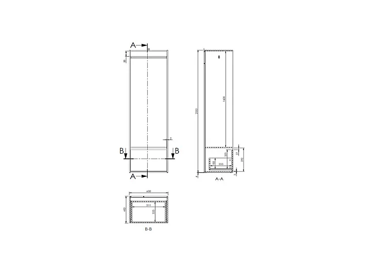 Garderobeskab - L60 cm - Hvid og naturlig - TAMOKA