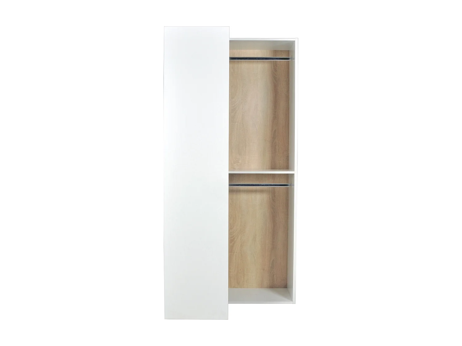 Modulär hörngarderob - L84,5 cm - Vit och natur - TAMOKA