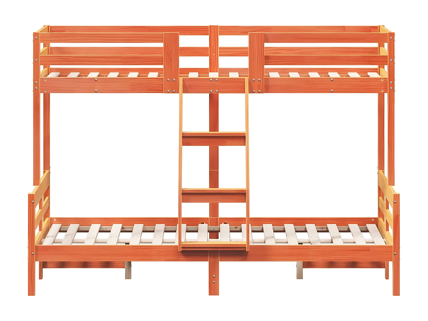 Litera de madera maciza de pino marrón cera 90x200/120x200 cm