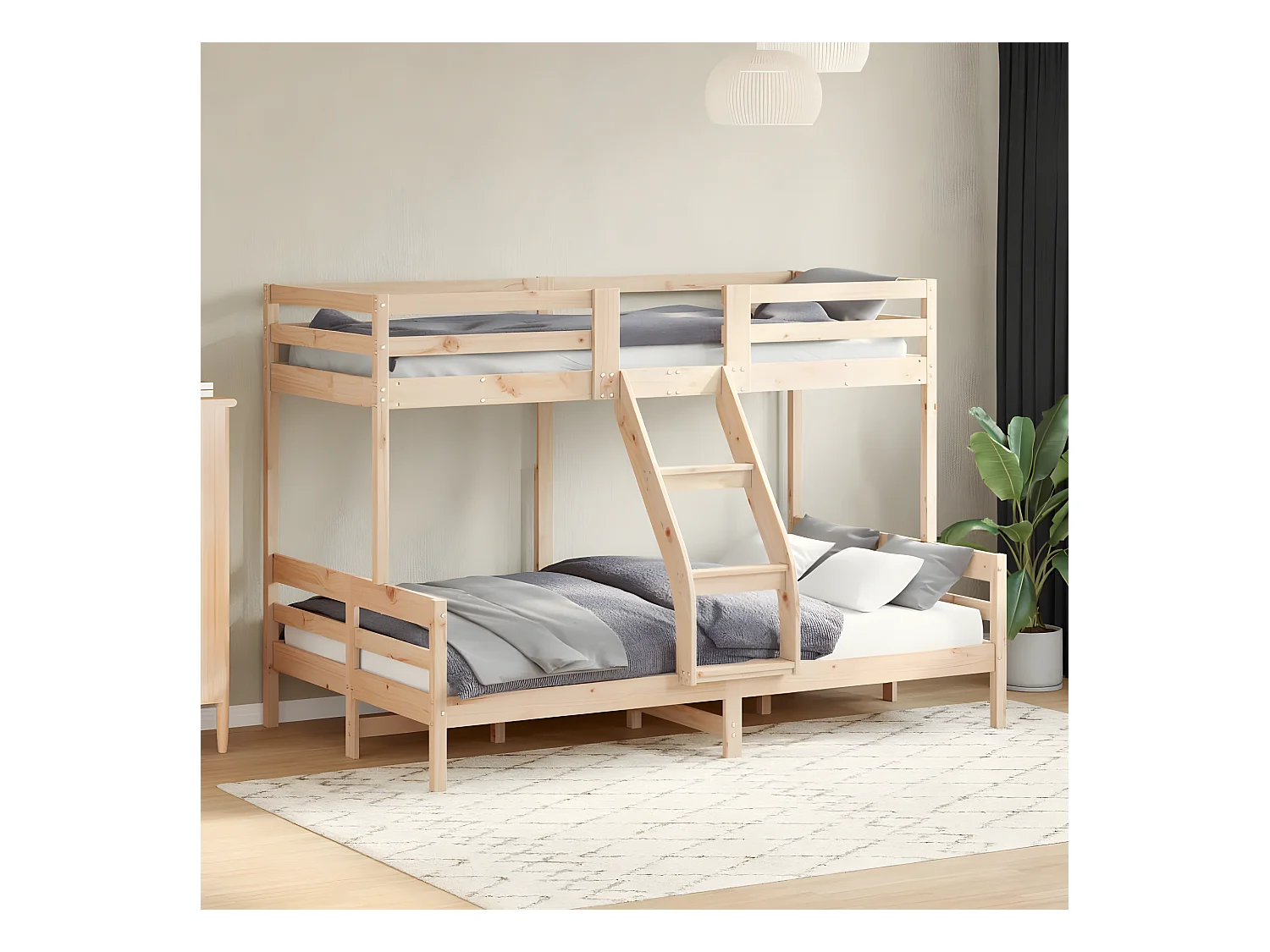 Litera de madera maciza de pino 90x200/120x200 cm