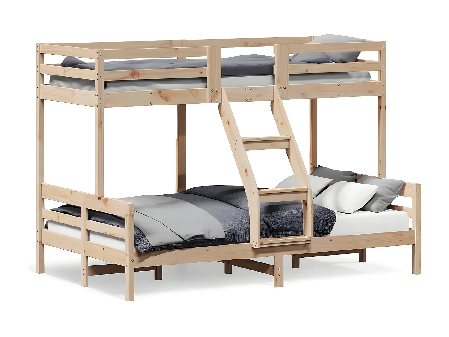 Litera de madera maciza de pino 80x200/120x200 cm