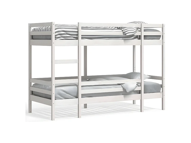 Lit superposé Blanc 90x190 cm Bois de pin massif