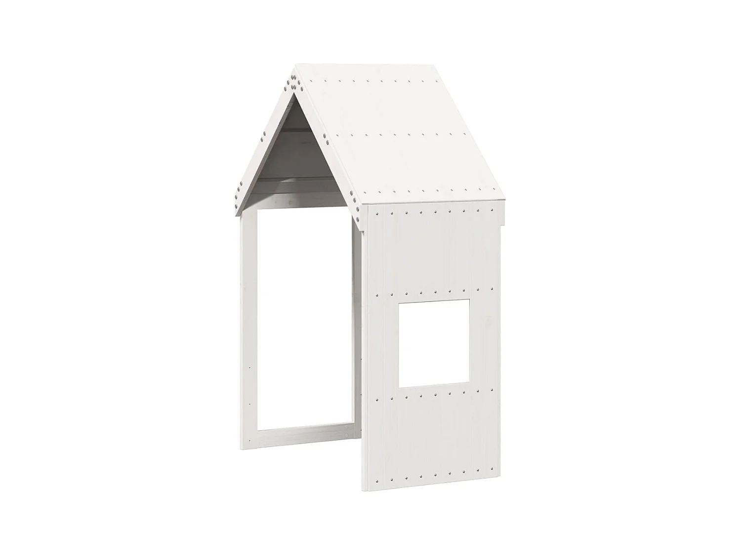 Lit superposé et échelle et toit blanc 90x190cm bois pin massif