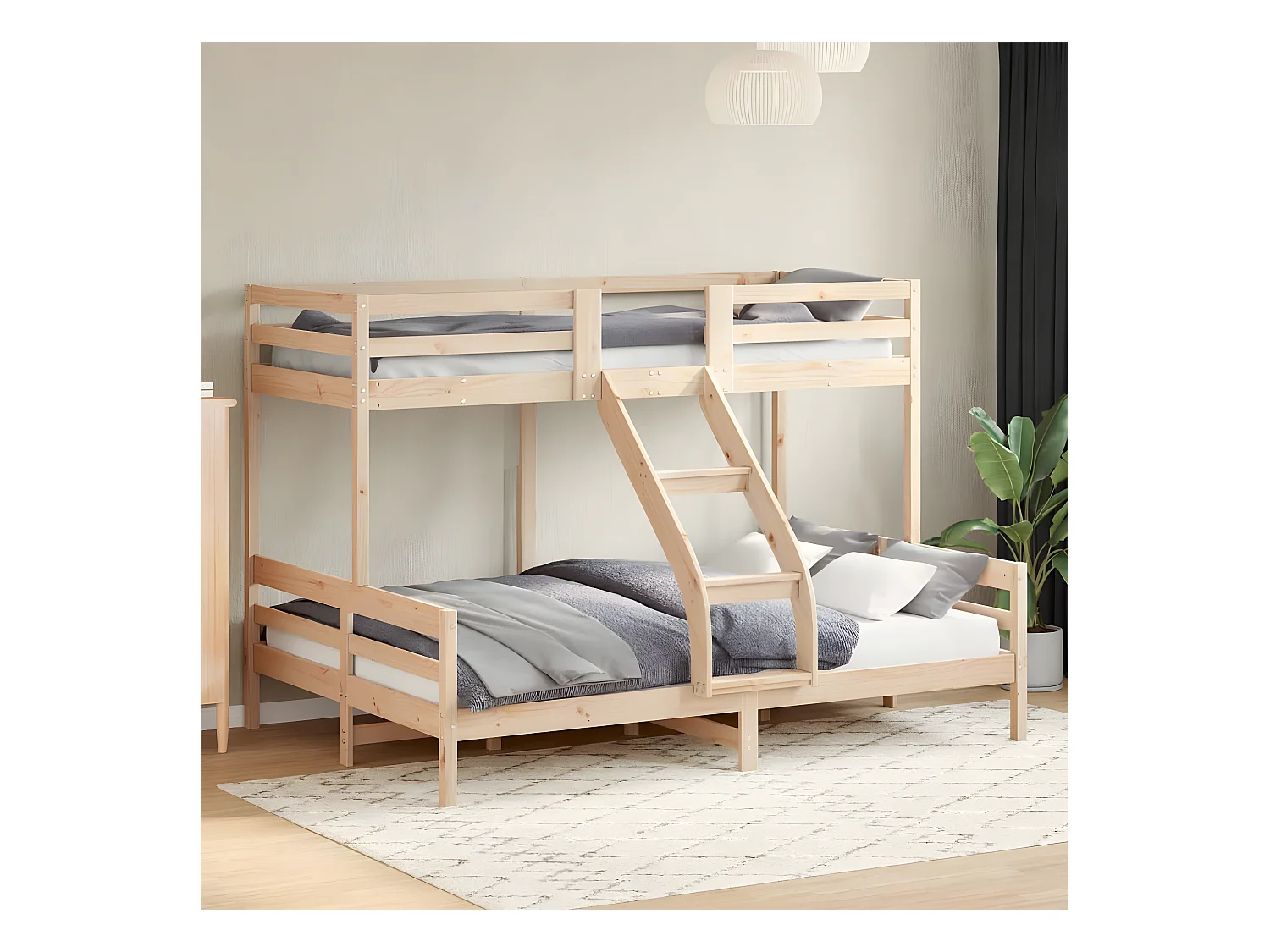 Litera de madera maciza de pino 80x200/140x200 cm