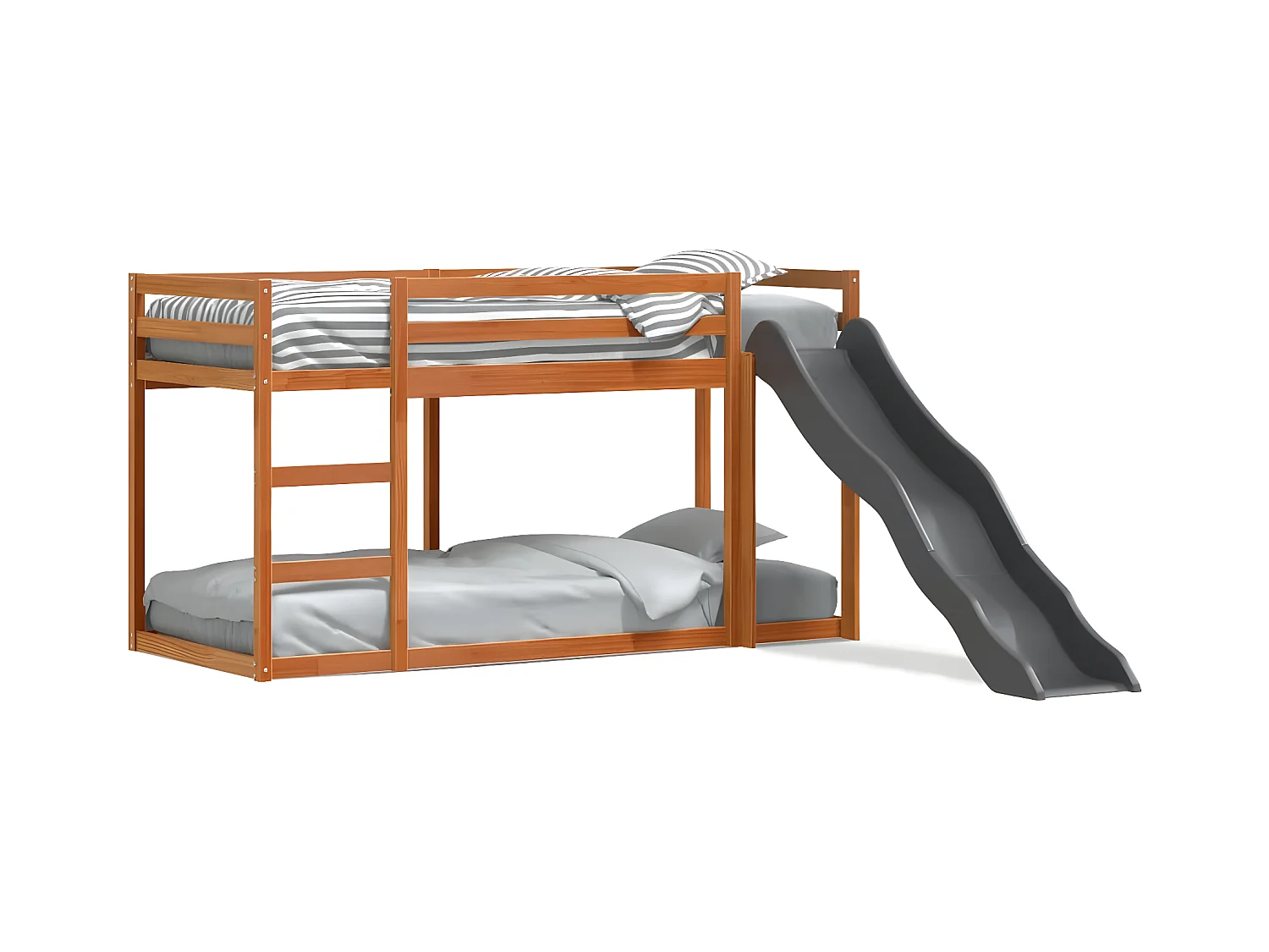 Lit superposé avec toboggan/échelle 90x200 cm bois pin massif