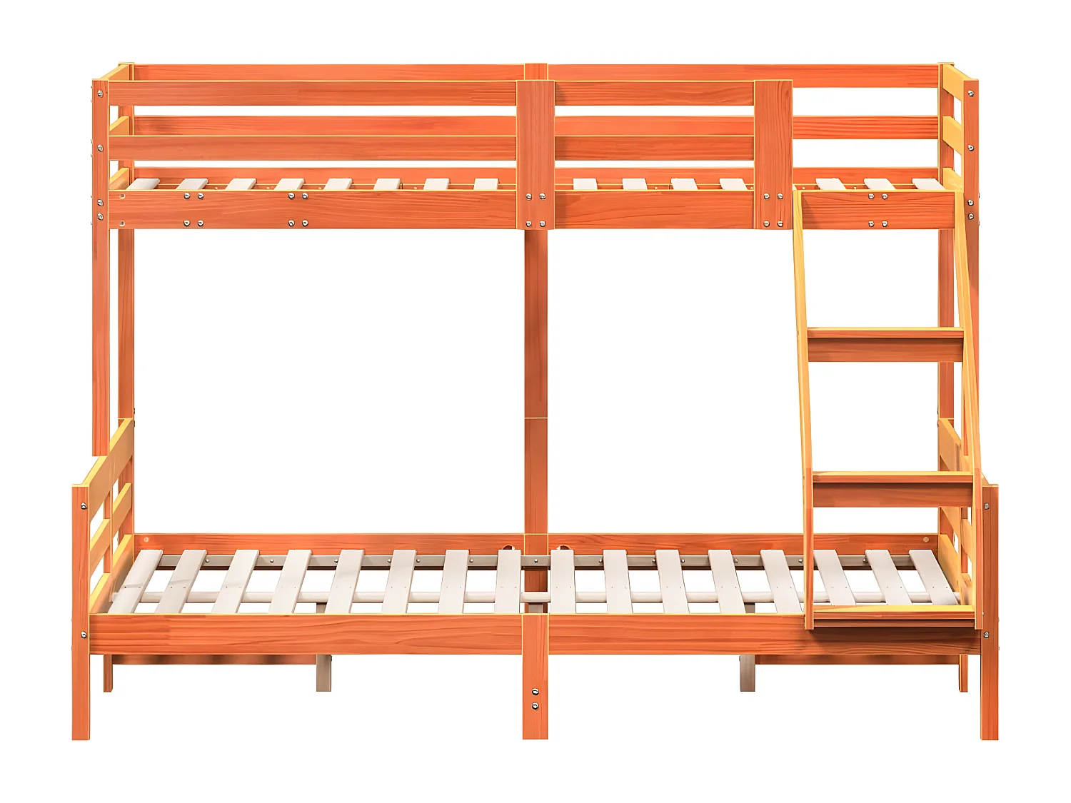 Beliche 90x200/140x200 cm madeira de pinho maciça castanho-mel