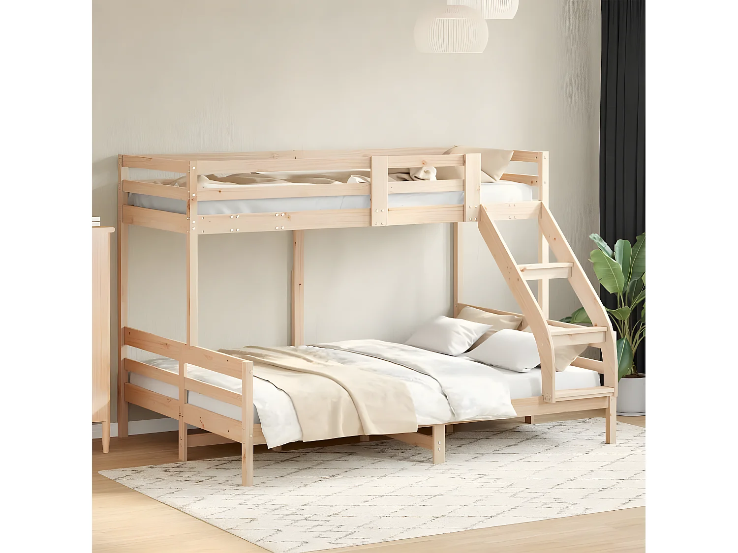 Lit superposé 90x200/140x200 cm bois de pin massif