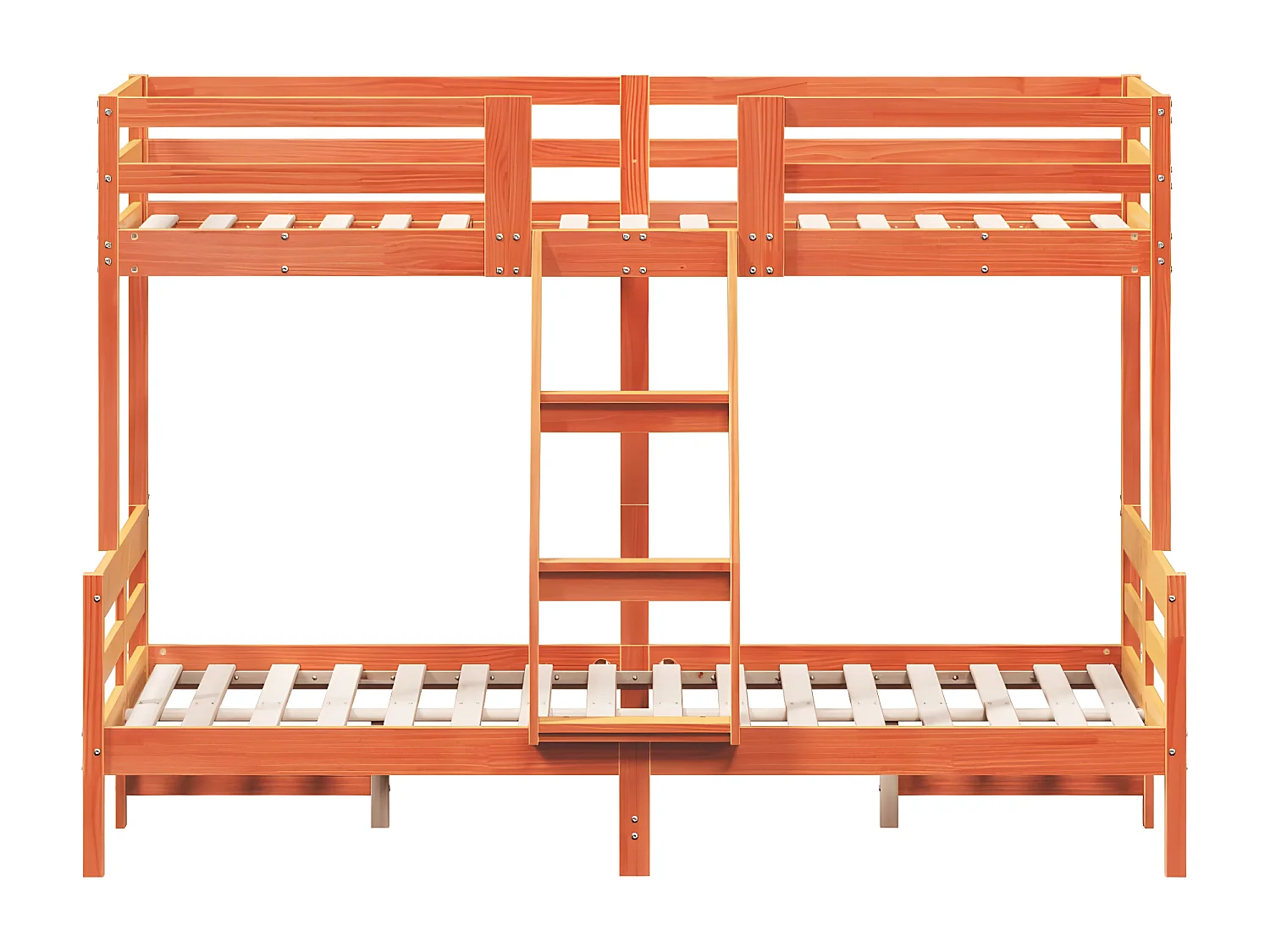 Litera de madera maciza de pino marrón cera 80x200/120x200 cm