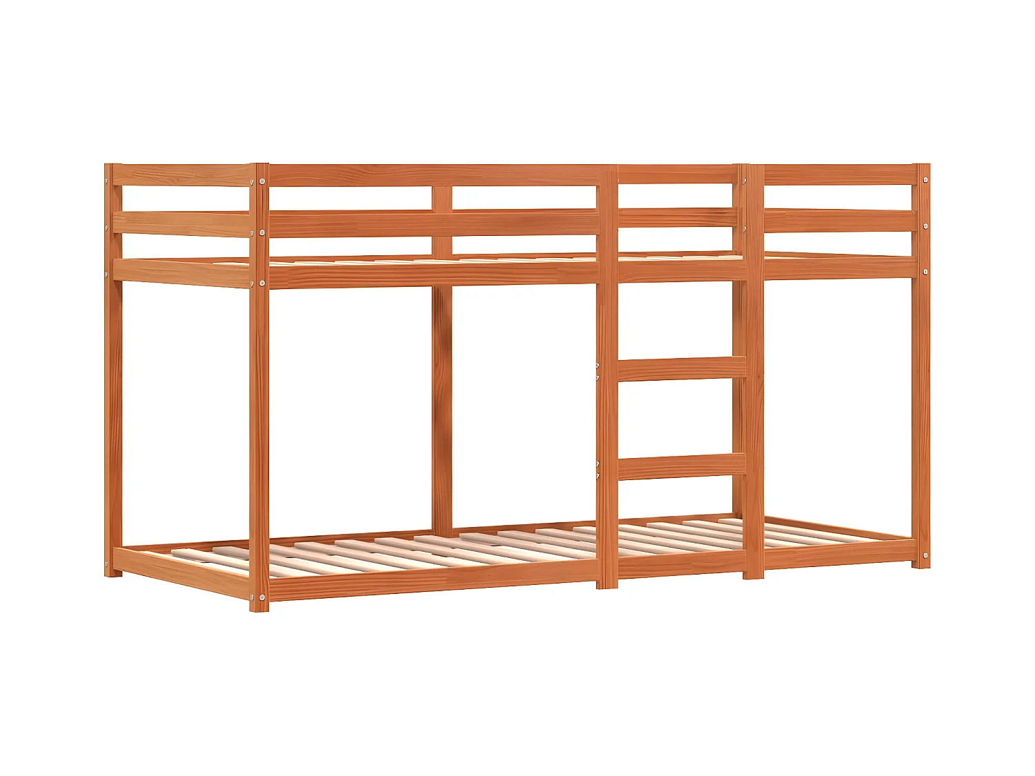 Lit superposé avec rideaux rose 75x190 cm bois pin massif