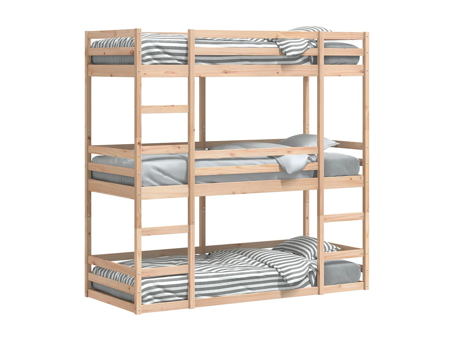 Lit superposé triple 80x200 cm bois de pin massif