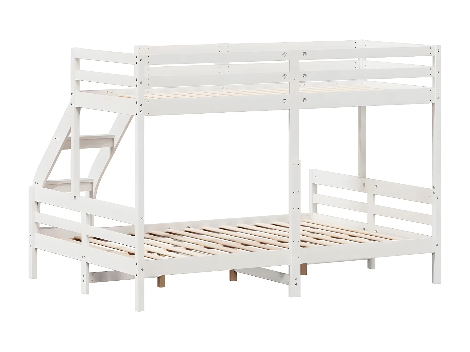 Lit superposé 80x200/140x200 cm blanc bois de pin massif