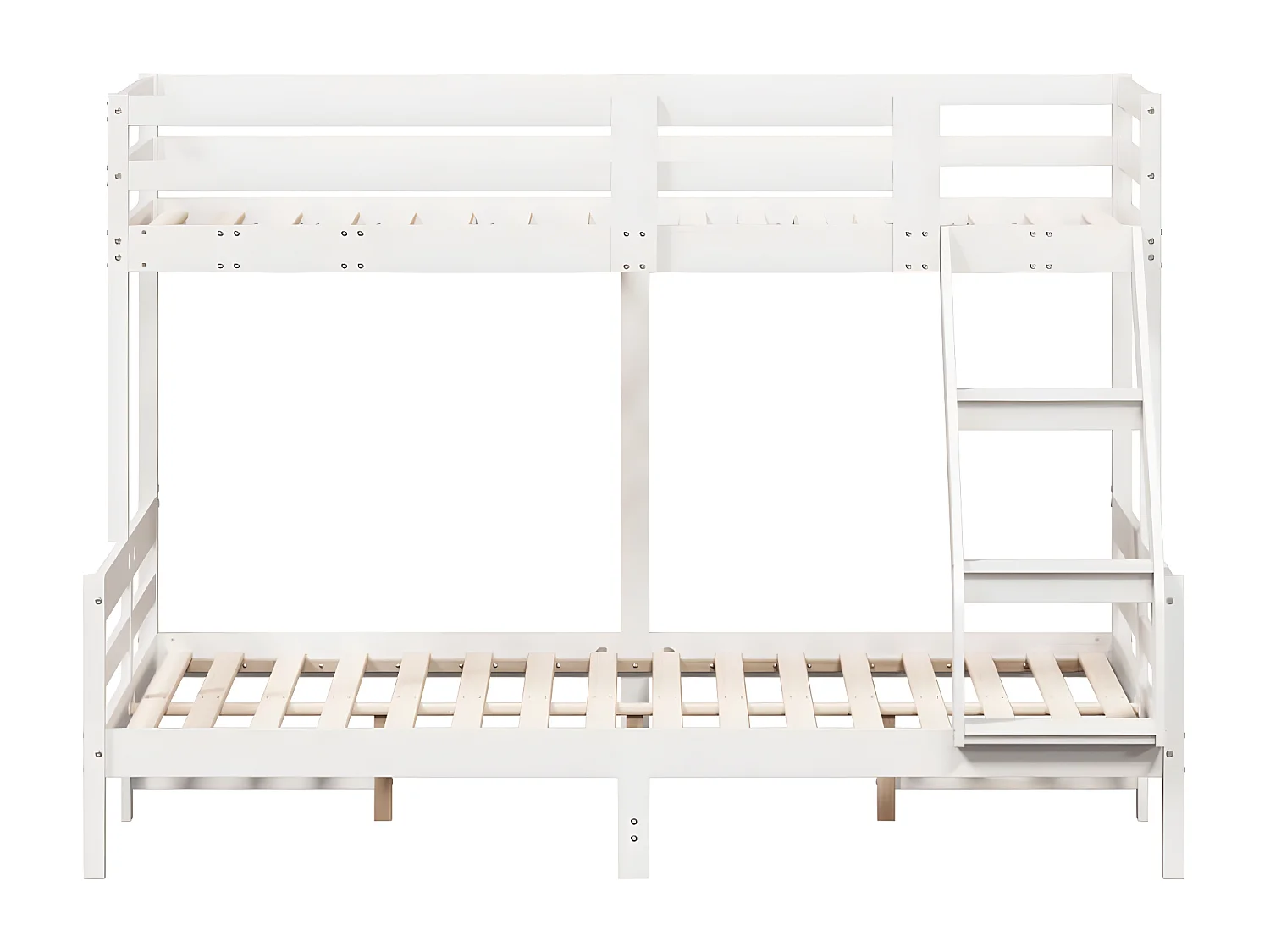 Lit superposé 80x200/140x200 cm blanc bois de pin massif