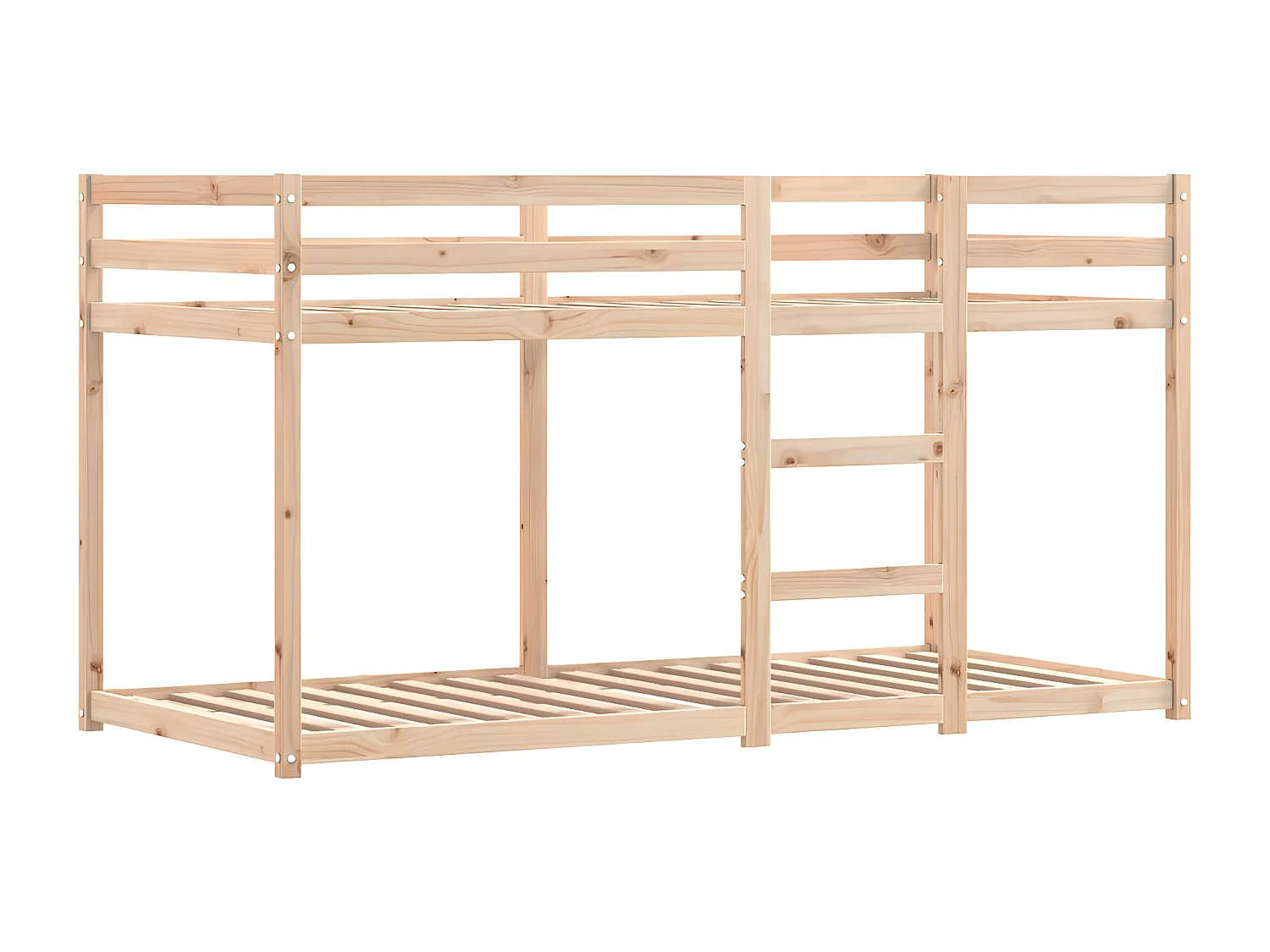 Lit superposé avec rideaux blanc/noir 90x190 cm bois pin massif