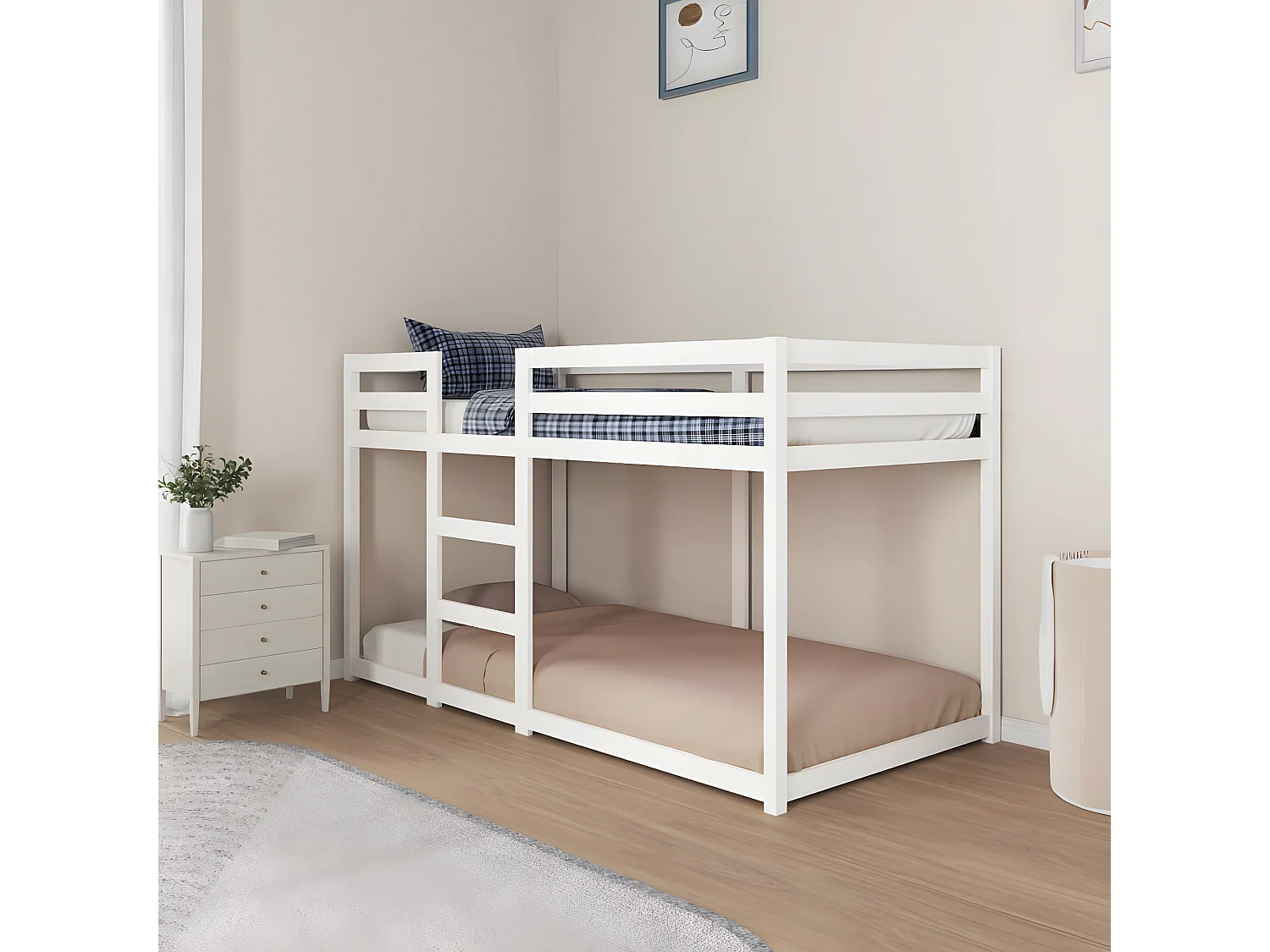 Beliche 90x190 cm madeira de pinho maciça branco