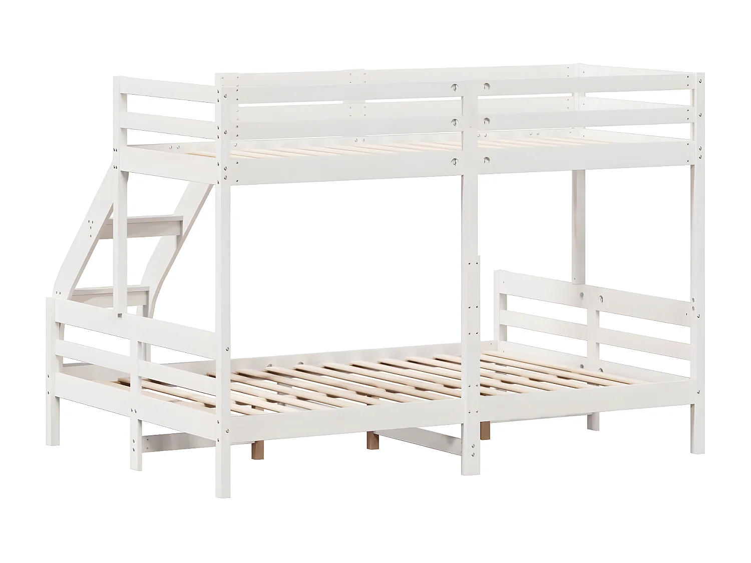 Lit superposé 90x200/140x200 cm blanc bois de pin massif