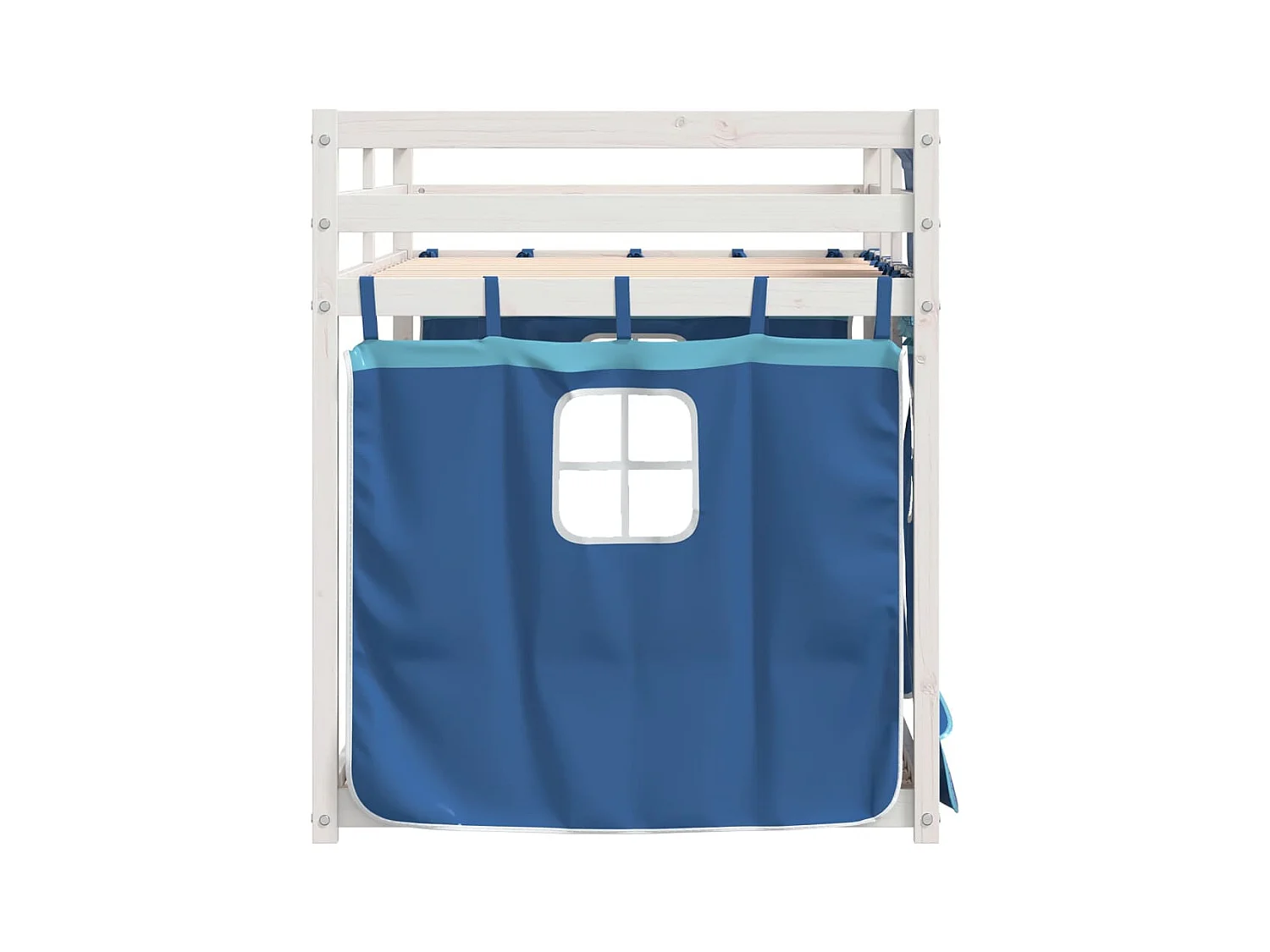 Beliche com cortinas 90x200 cm madeira de pinho maciça azul