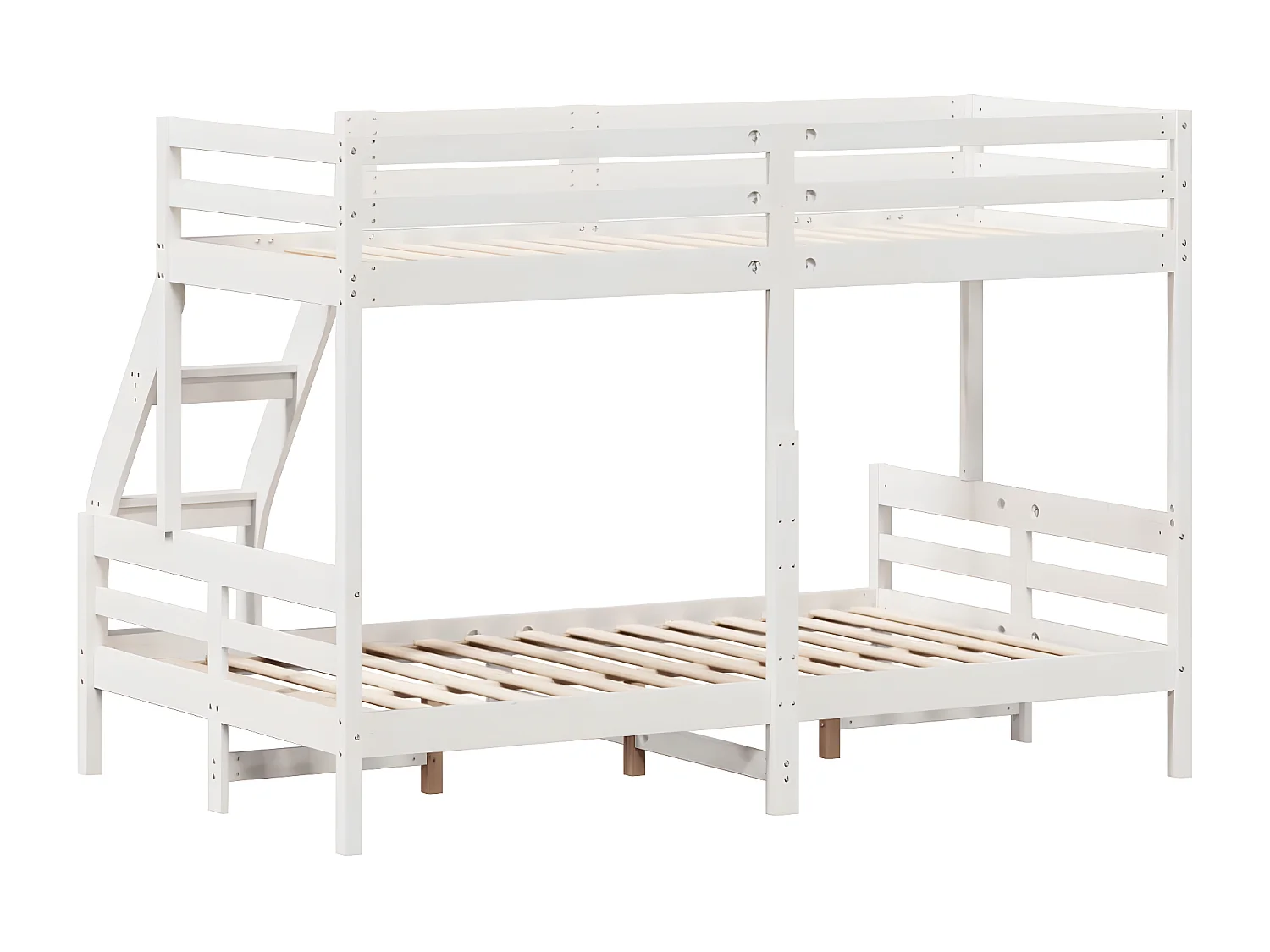 Lit superposé 80x200/120x200 cm blanc bois de pin massif