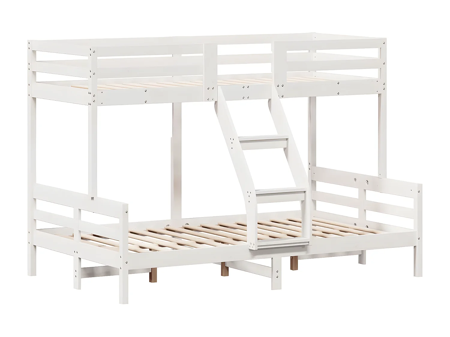 Lit superposé 90x200/120x200 cm blanc bois de pin massif