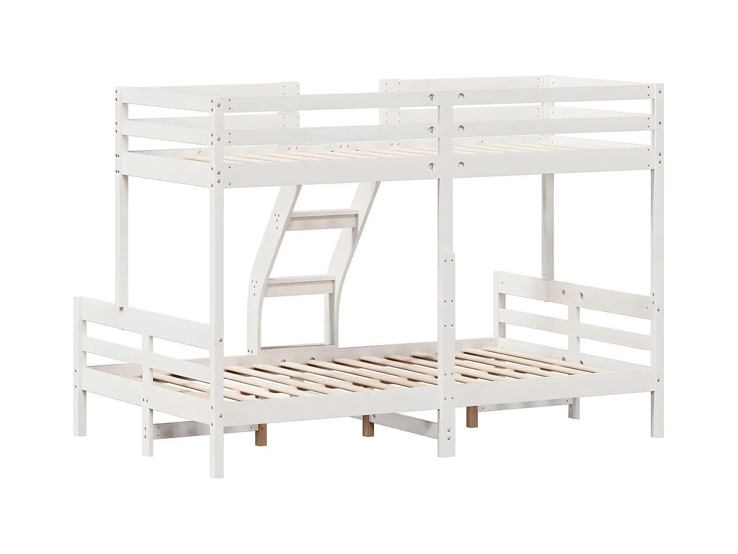 Lit superposé 90x200/120x200 cm blanc bois de pin massif