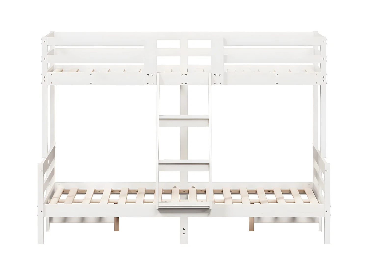 Lit superposé 90x200/120x200 cm blanc bois de pin massif