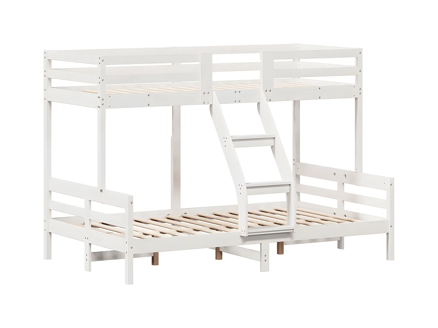 Lit superposé 90x200/120x200 cm blanc bois de pin massif