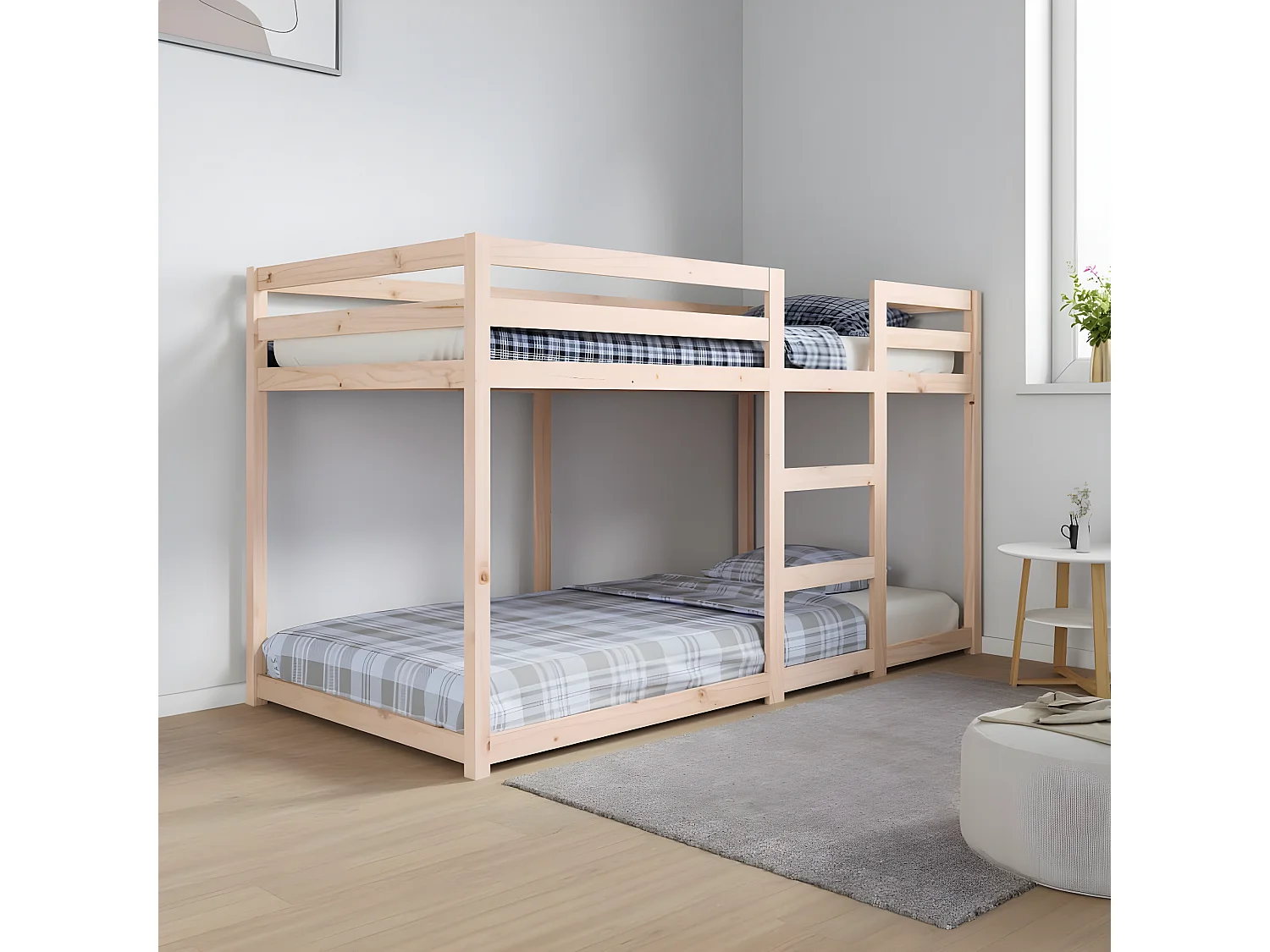 Litera de madera maciza de pino 90x190 cm