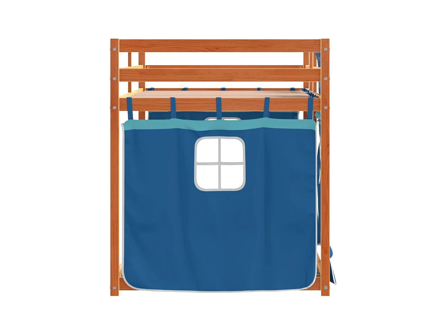 Beliche com cortinas 90x200 cm madeira de pinho maciça azul