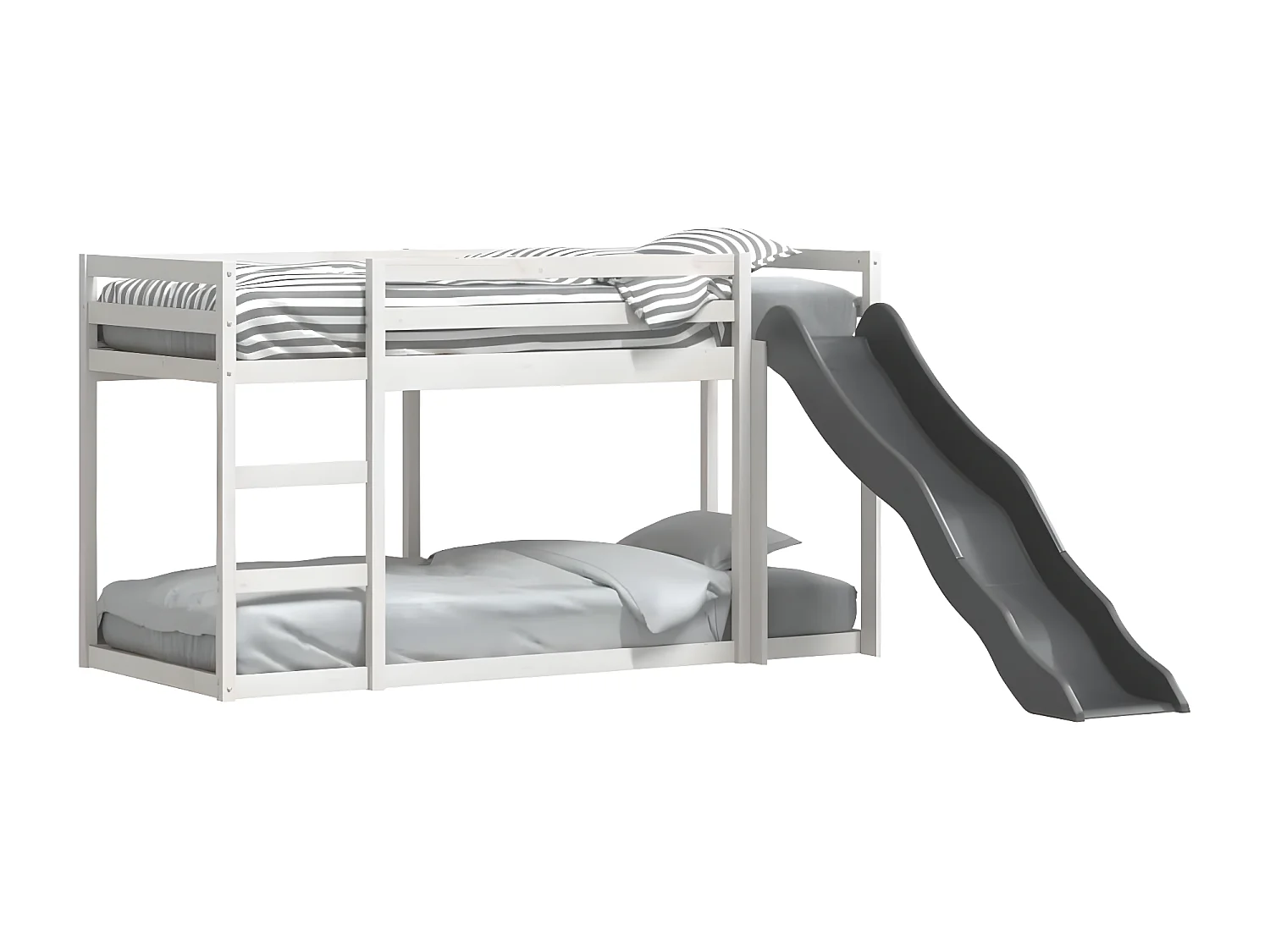 Litera con tobogán y escalera madera maciza de pino 80x200 cm