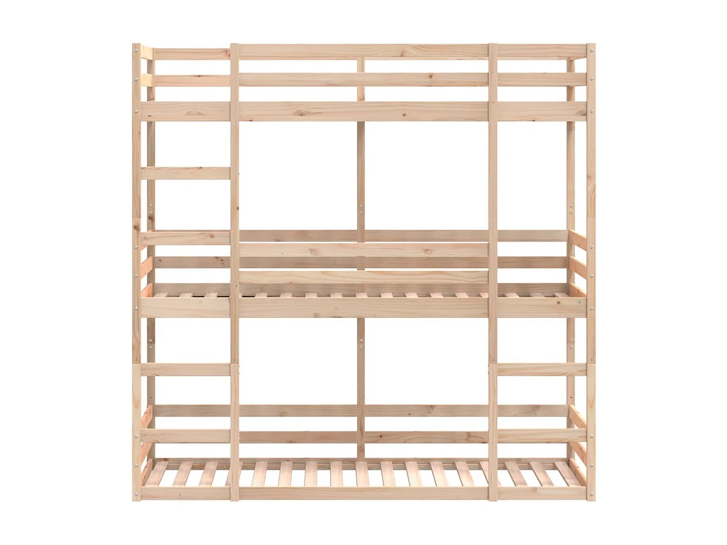 Litera triple de madera maciza de pino 90x200 cm