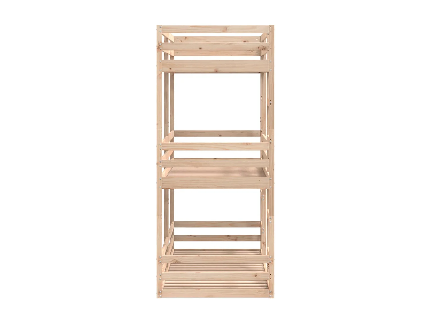 Litera triple de madera maciza de pino 90x200 cm