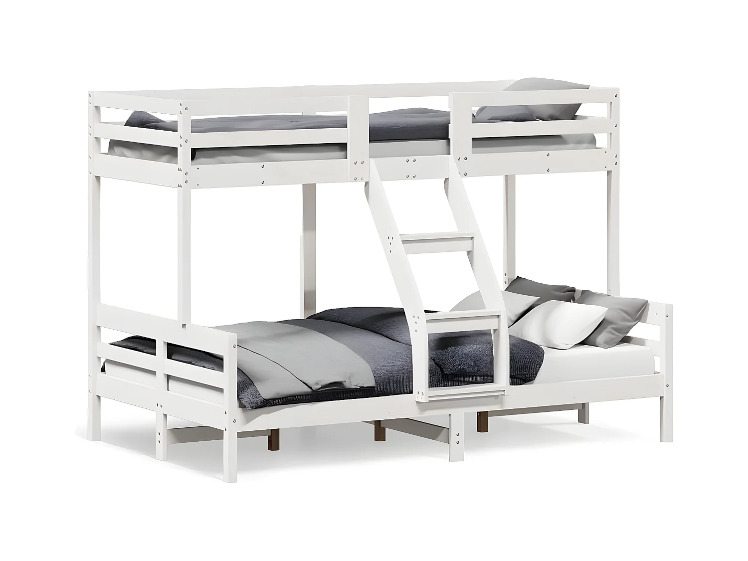 Litera de madera maciza de pino blanco 80x200/120x200 cm