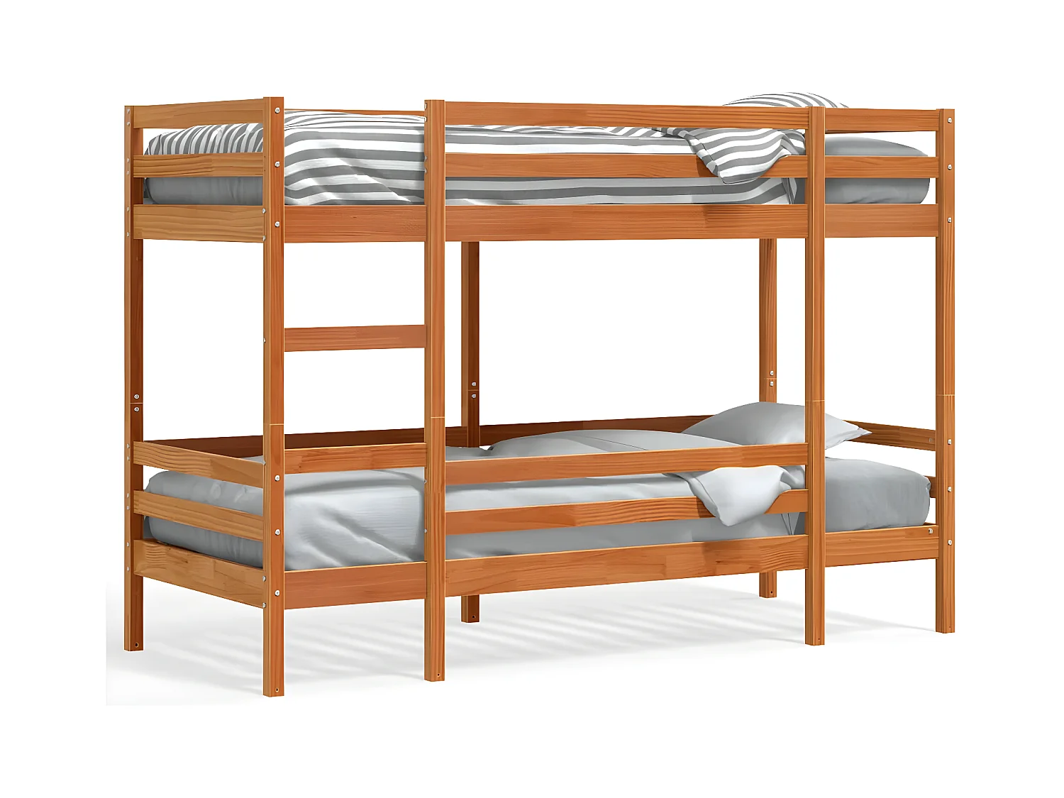 Lit superposé cire marron 75x190 cm bois de pin massif