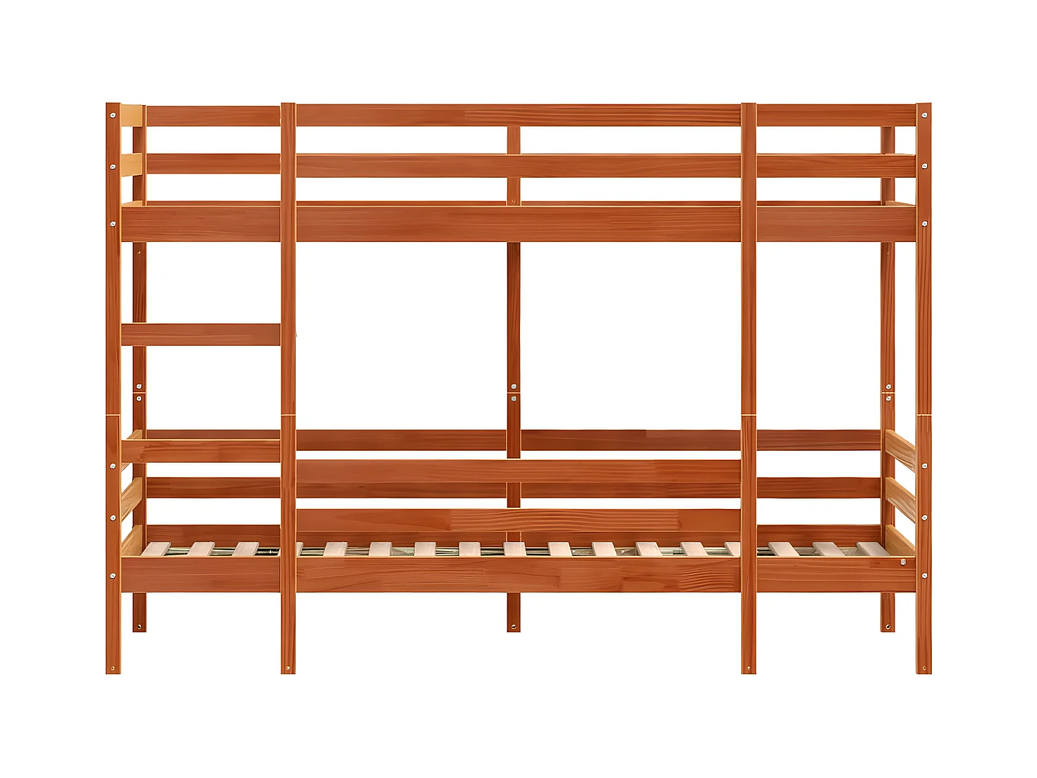 Lit superposé cire marron 75x190 cm bois de pin massif