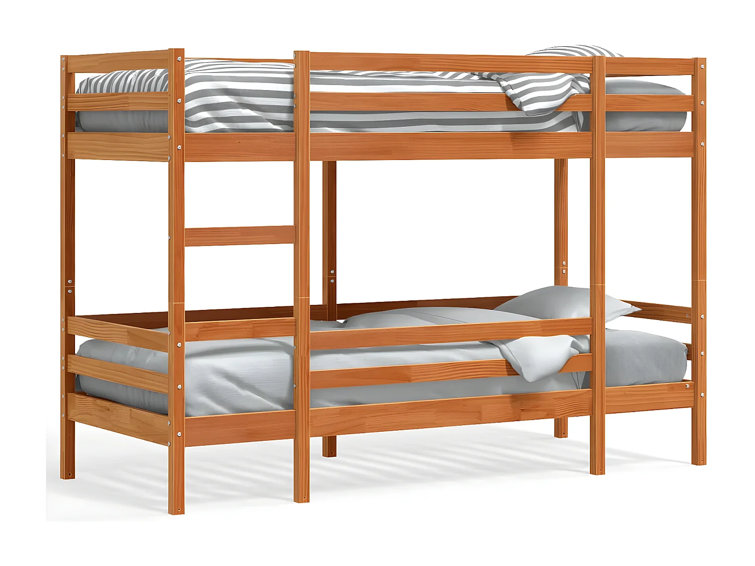 Lit superposé cire marron 90x190 cm bois de pin massif