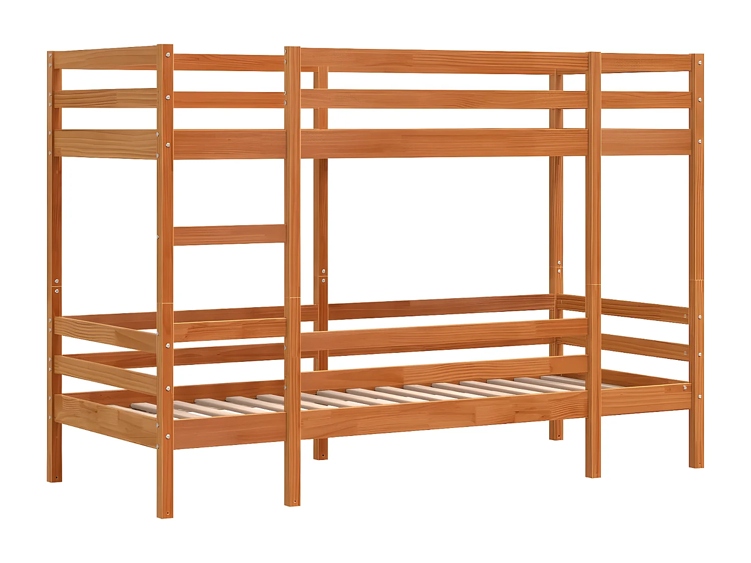 Lit superposé cire marron 90x190 cm bois de pin massif