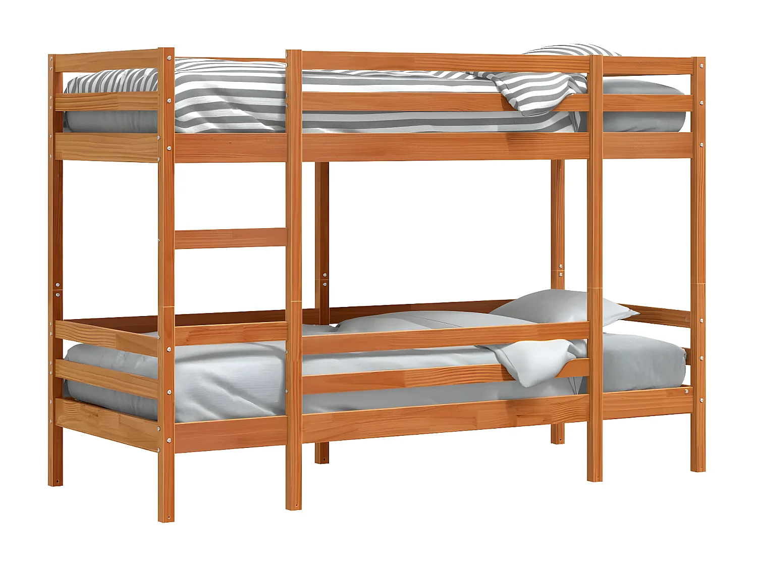 Lit superposé cire marron 90x190 cm bois de pin massif