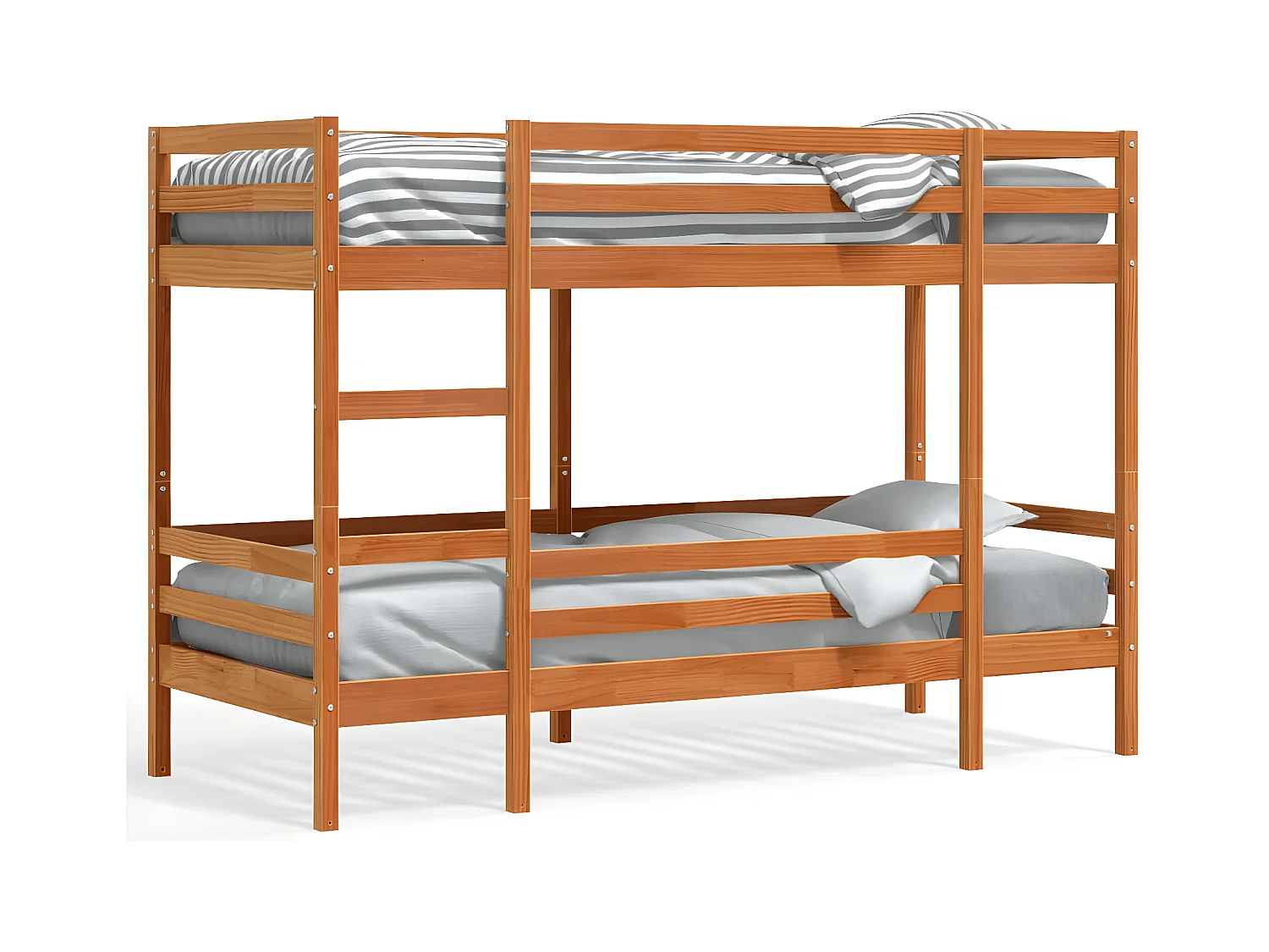 Lit superposé cire marron 90x190 cm bois de pin massif