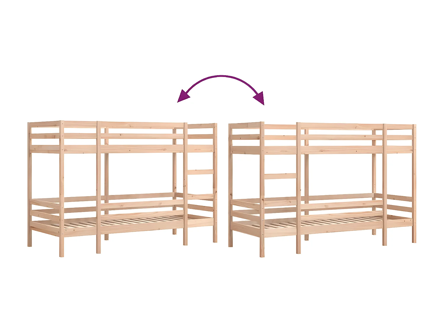 Lit superposé 75x190 cm Bois de pin massif