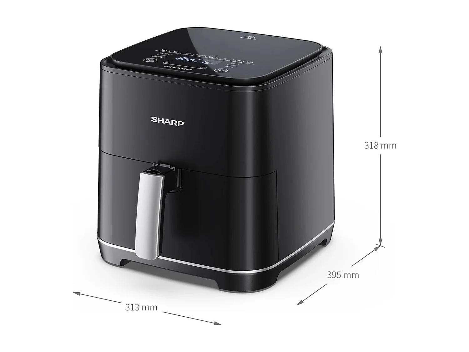 Friteuse sans huile SHARP - Airfryer 5,5L - 1650 W - 8 programmes - Noir