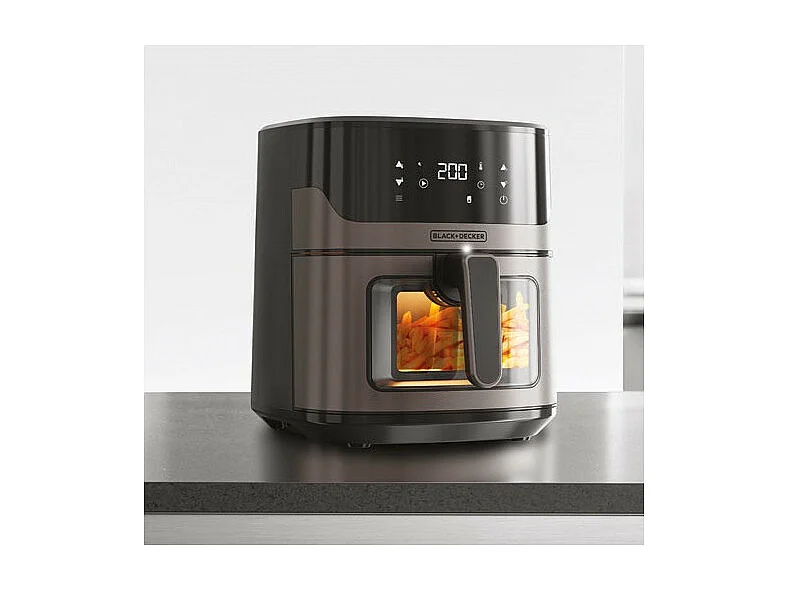 FRITEUSE MULTICUISEUR AIRFRYER 1800W 6,5L 6 PORTIONS PANNEAU DIGITAL 8P BLACK & DECKER  - BXAF6500E