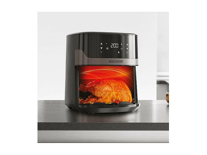FRITEUSE MULTICUISEUR AIRFRYER 1800W 6,5L 6 PORTIONS PANNEAU DIGITAL 8P BLACK & DECKER  - BXAF6500E