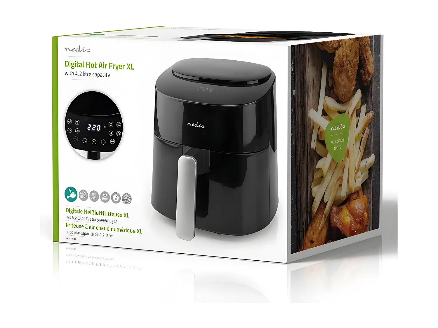 Nedis Friteuse sans huile 4.2l 1300w noir - KAAF160BK