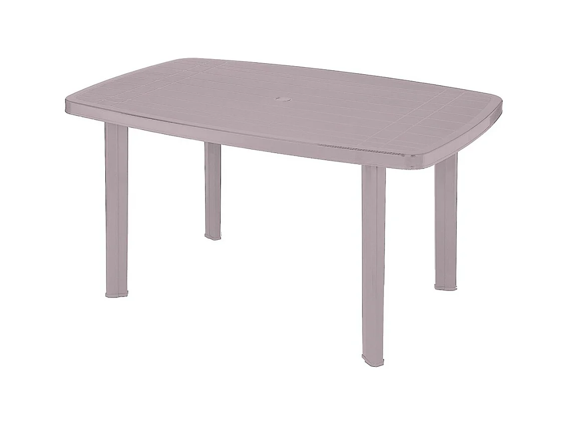 Table d'extérieur coloris taupe en PVC – Dimensions 140x90 cm