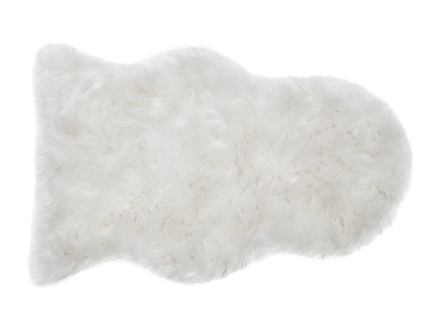 Alfombra de cama imitación pelaje blanco 60 x 90 cm MEGEVE