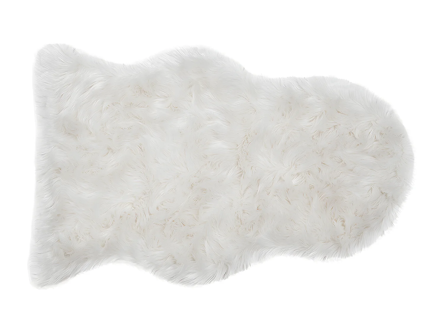 Alfombra de cama imitación pelaje blanco 60 x 90 cm MEGEVE