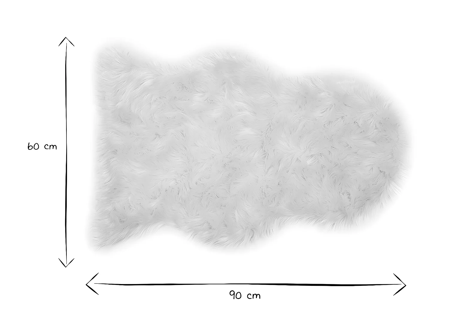 Alfombra de cama imitación pelaje blanco 60 x 90 cm MEGEVE