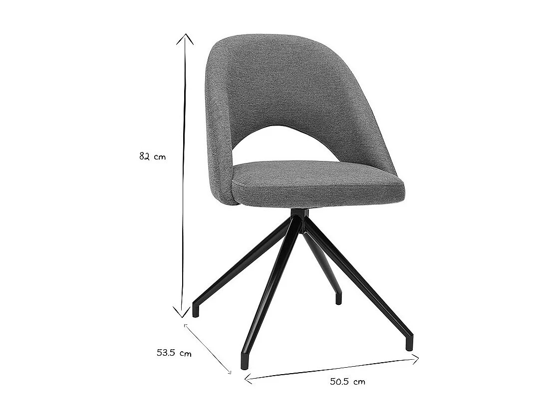 Chaise pivotante 360° en tissu effet velours texturé terre brûlée et métal noir COSETTE