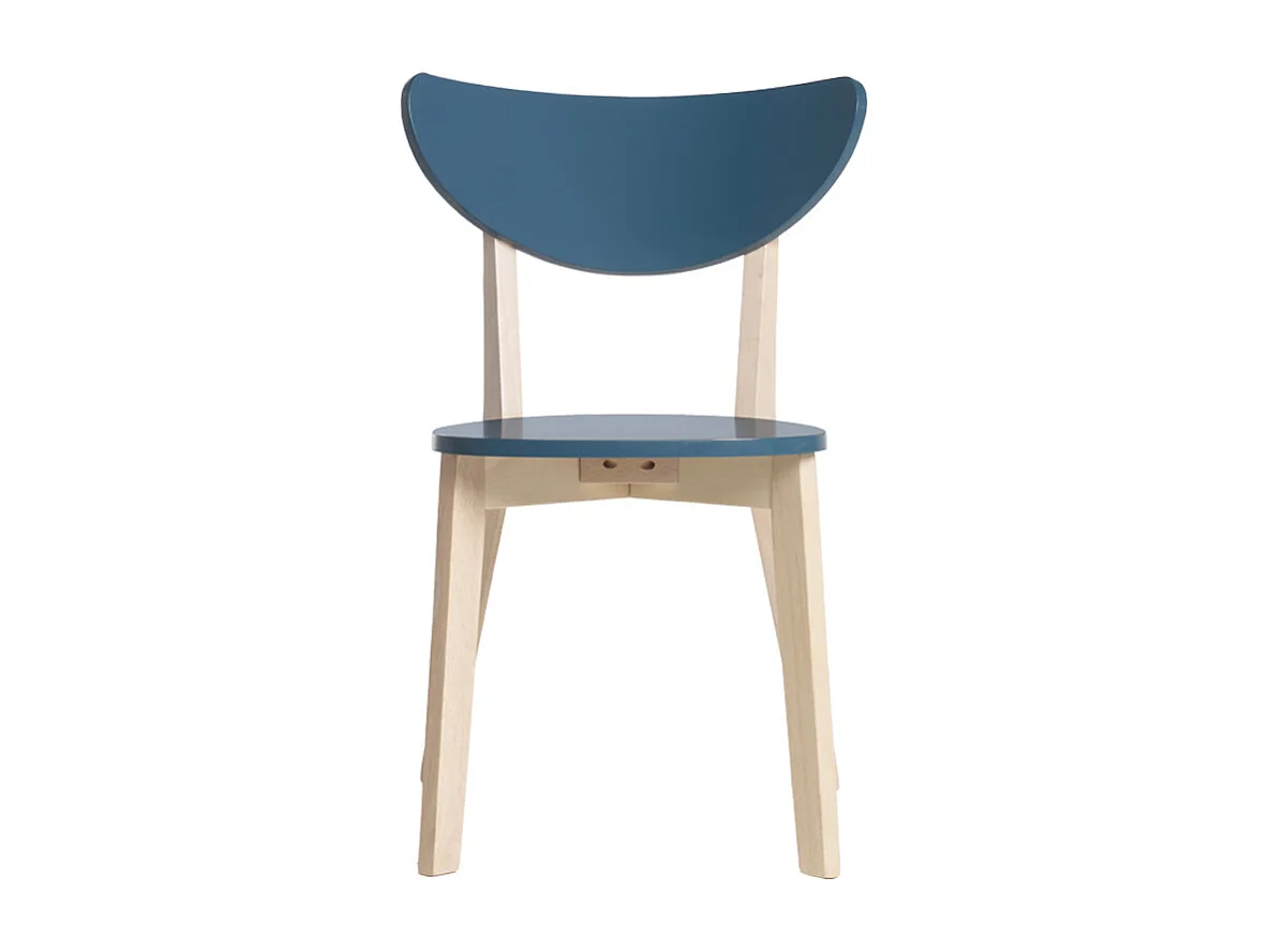 Set de 2 sillas nórdicas azul petróleo y madera clara LEENA